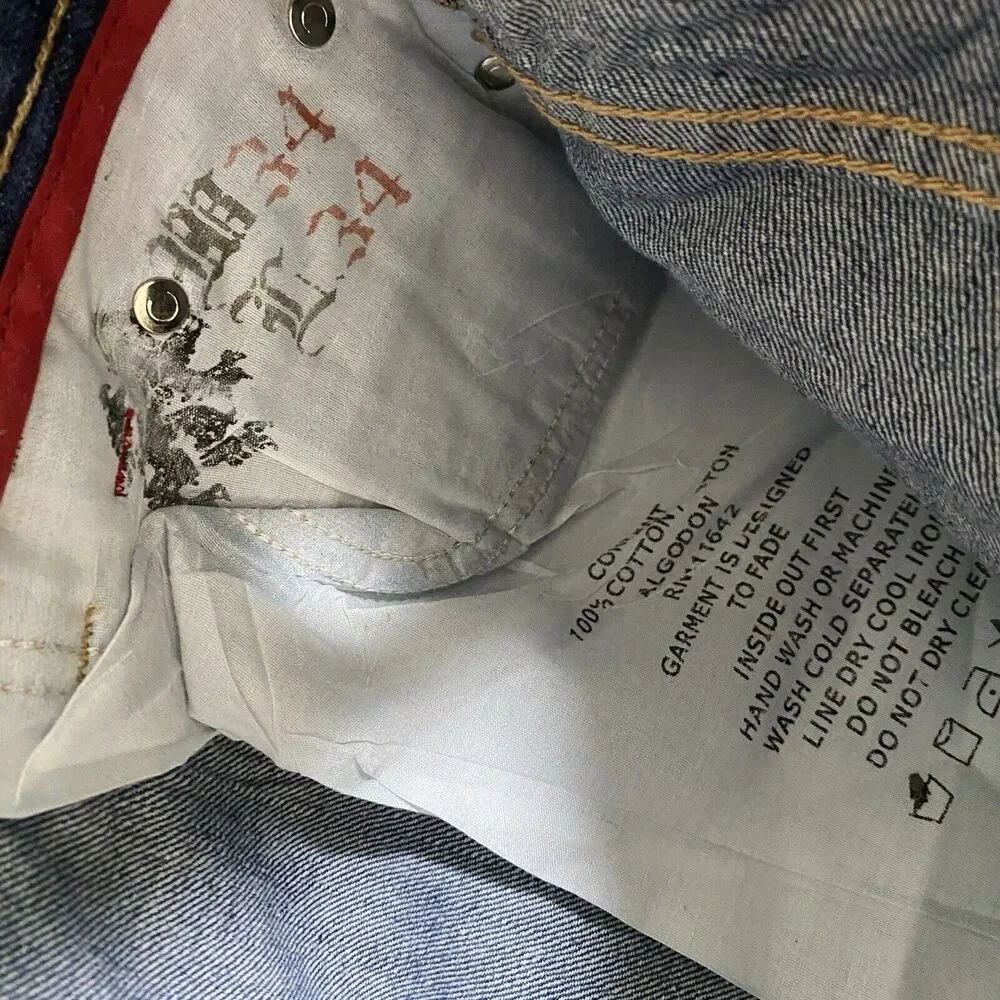 Vintage Coogi Australia Jeans Mens 34x34 Hip Hop Y2K Baggy Denim Biggie skater